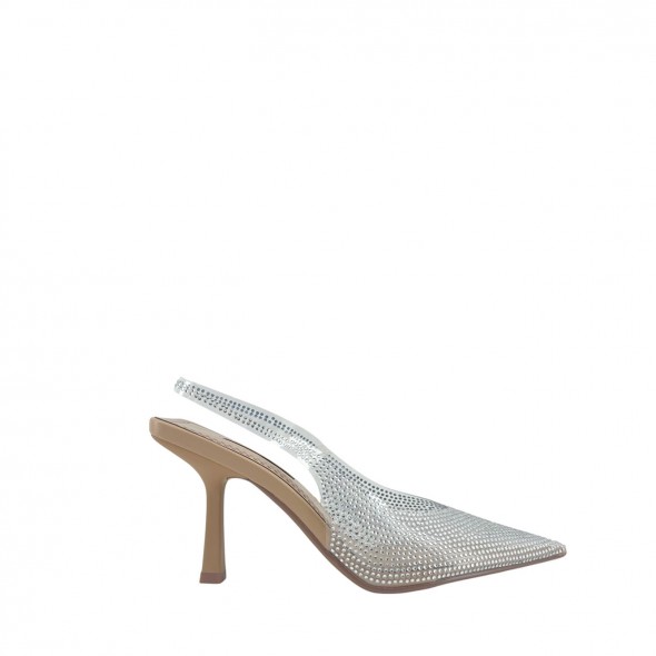 Zapato De Tacón Vinilo Transparente Slingback